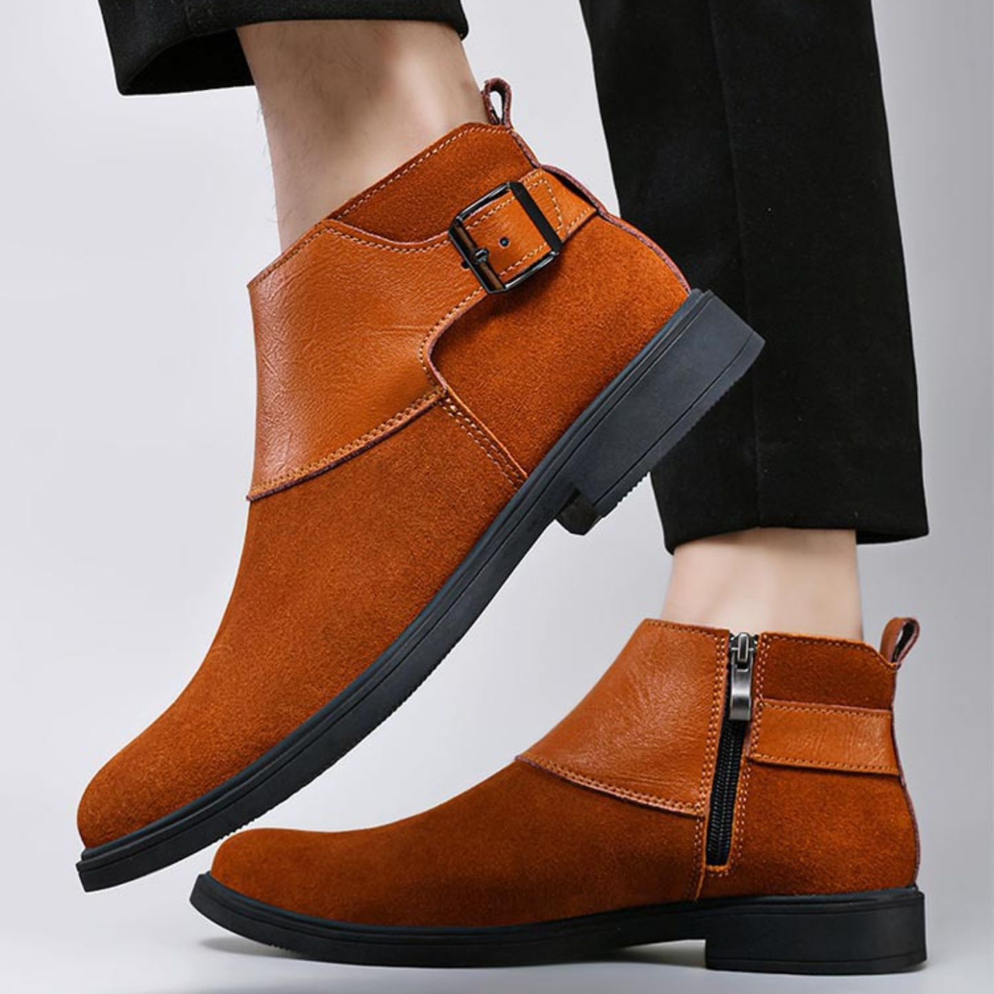 Grant Buckle Suede Boots