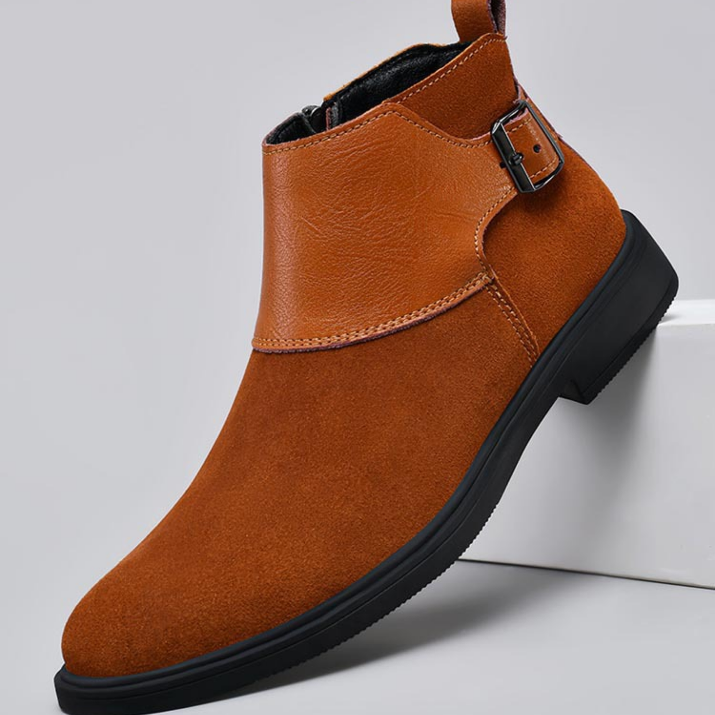 Grant Buckle Suede Boots