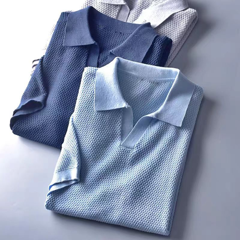 Harbor Open-Collar Knit Polo Shirt