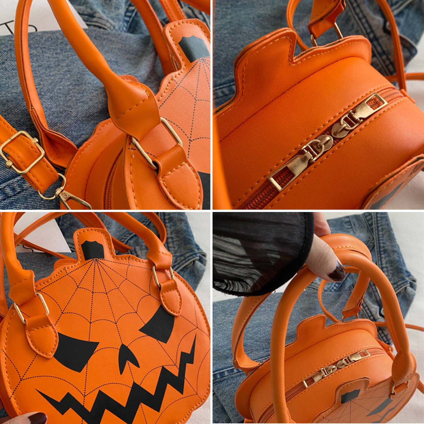 Winking Pumpkin Leather Bag