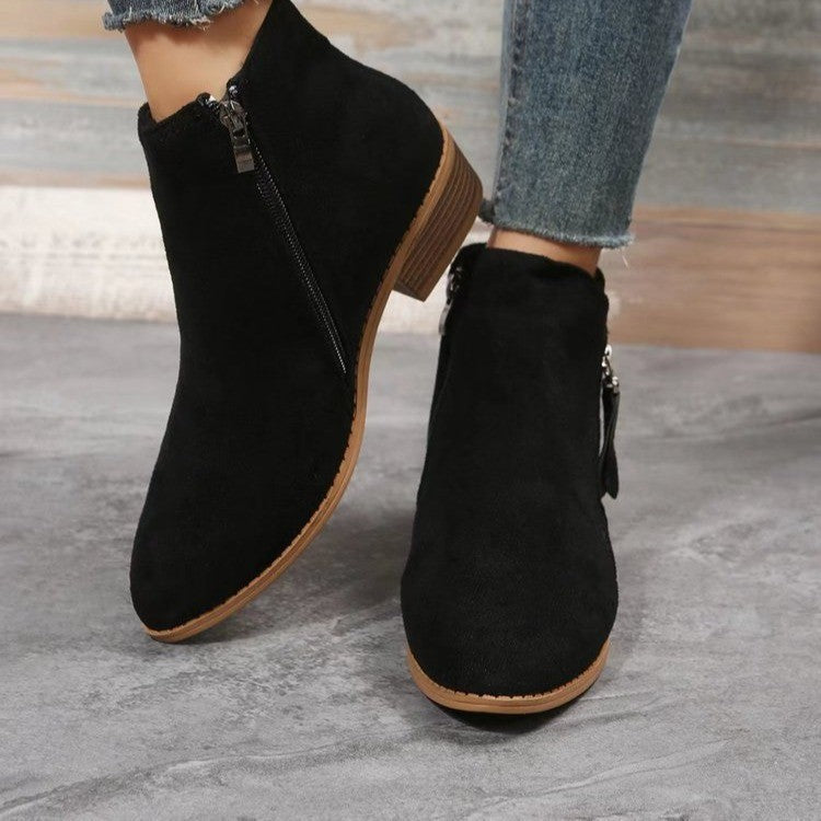 Lila Zip Suede Boots