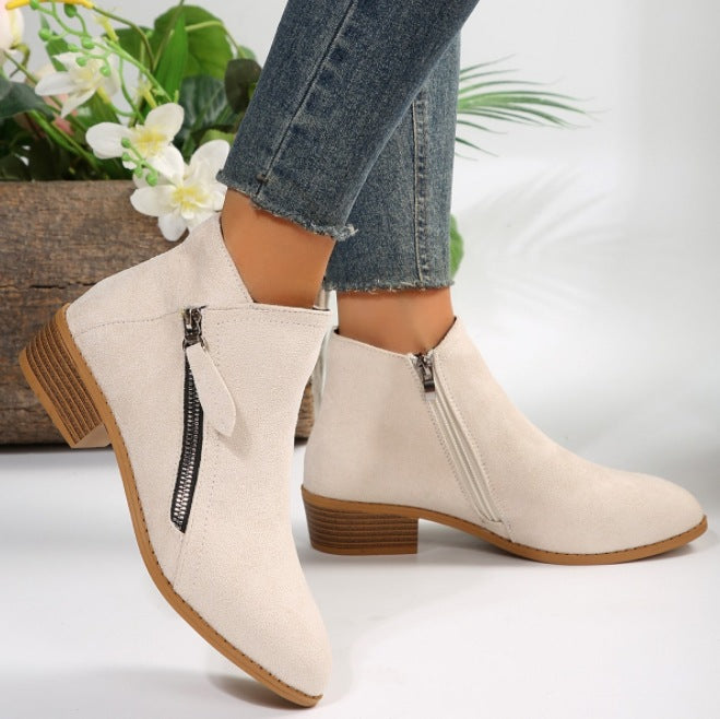 Lila Zip Suede Boots