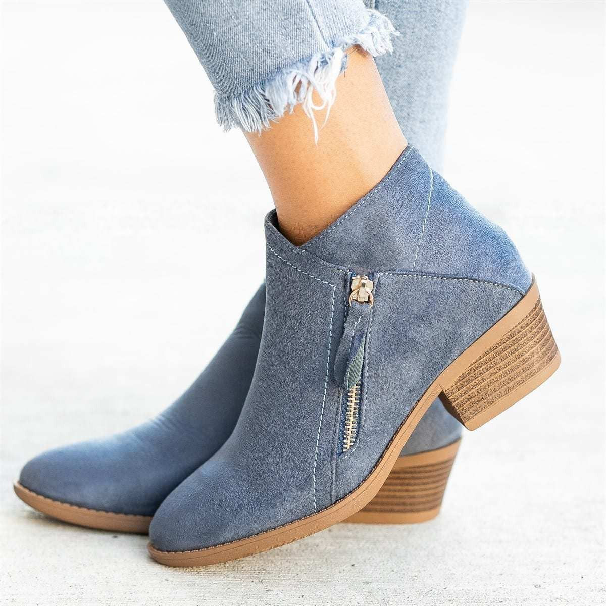 Lila Zip Suede Boots