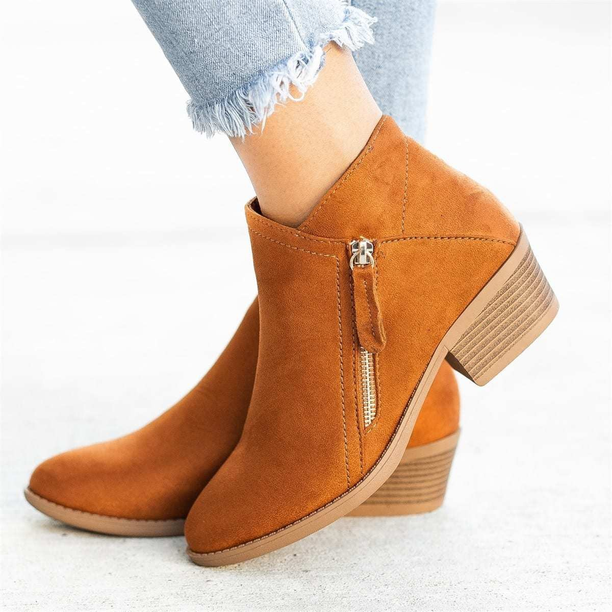Lila Zip Suede Boots