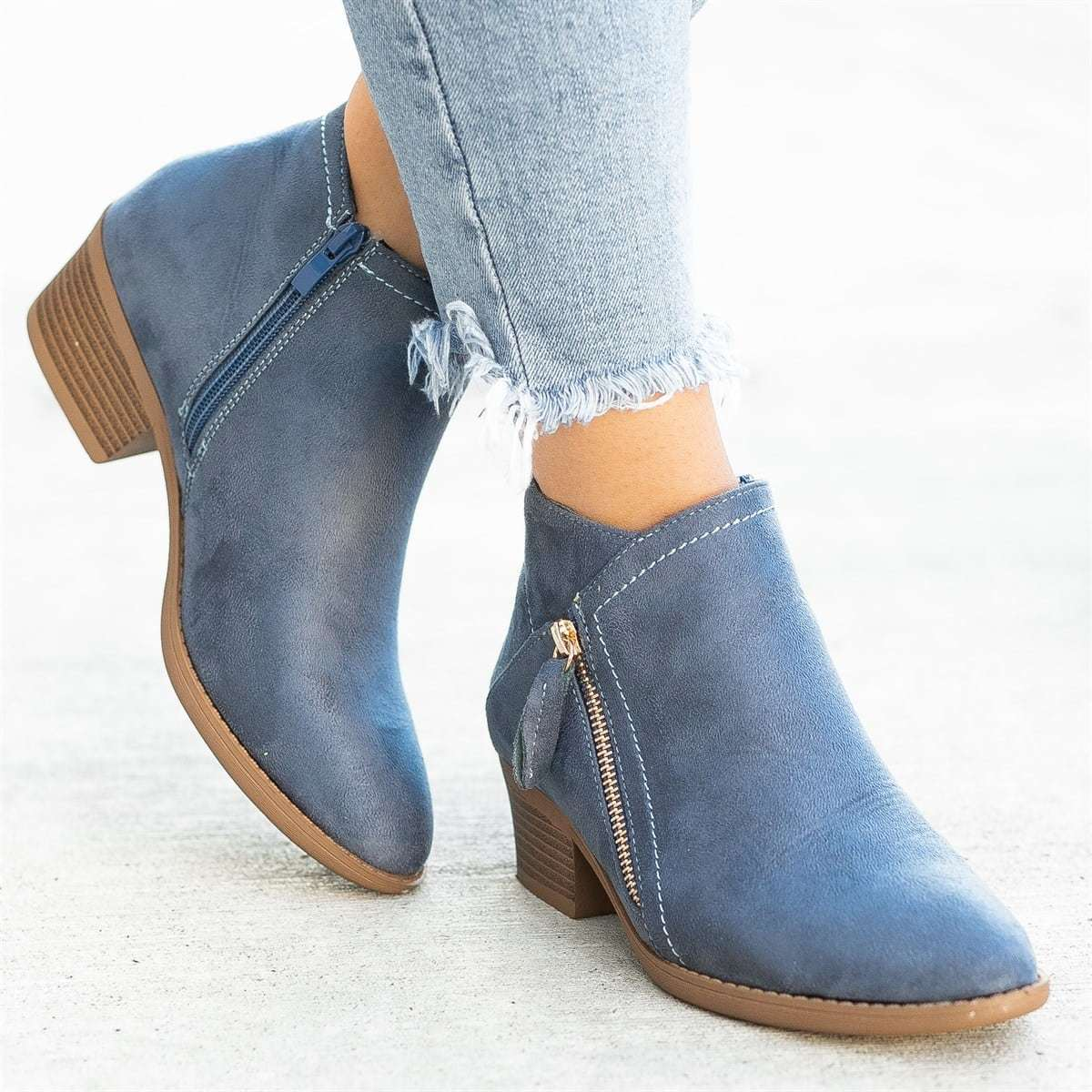 Lila Zip Suede Boots