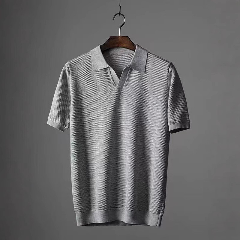 Harbor Open-Collar Knit Polo Shirt