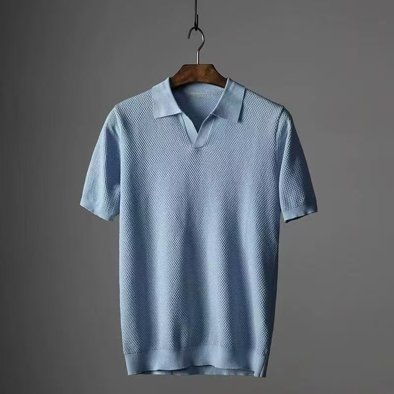 Harbor Open-Collar Knit Polo Shirt