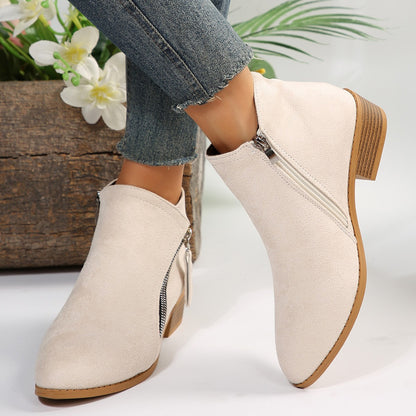 Lila Zip Suede Boots