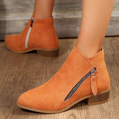 Lila Zip Suede Boots