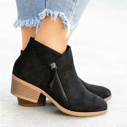 Lila Zip Suede Boots
